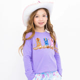 Preppy Goose Cowboy Boots Sequin Long Sleeve Top