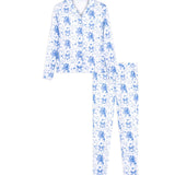 Preppy Goose Floral Bows Long Sleeve Jersey Pajama Pant Set