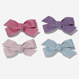 Petite Hailey Glitter Bow Clip