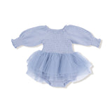 Angel Dear Soft Chambray L/S Smocked Bubble with Tutu