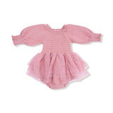 Angel Dear  L/S Smocked Bubble with Tutu (Rose Elegance)