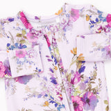 Angel Dear 2 Way Ruffle Back Zipper Footie - Dahlia Floral
