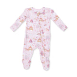 Angel Dear 2 Way Ruffle Back Zipper Footie - Princess Unicorns + Castle
