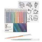 Grabie Capped Iridescent Glitter Gel Ink Pen Set of 18