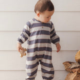 Rylee & Cru Henley Jumpsuit Sage Stripe