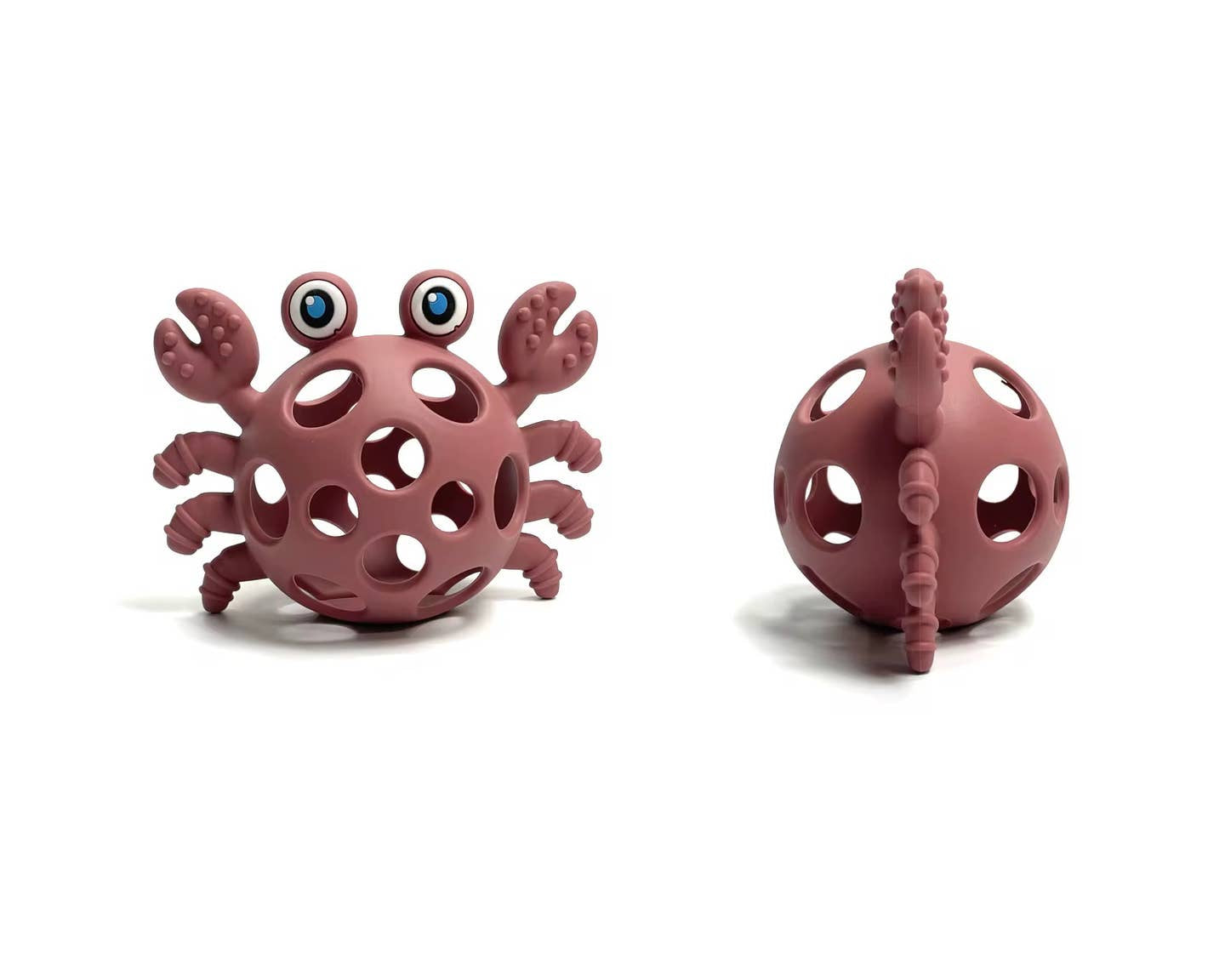 Three Hearts Silicone 3D Funny Crab Teether