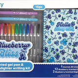 Blueberry Bliss Scented Gel Pen & Highlighter Writing Kit