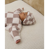 7AM Boxy Fuzzy Sweater Checkers - Ecru/Taupe