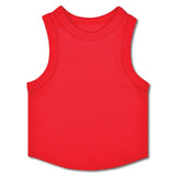 Iscream Cherry Red Cropped Racer Back Tank Top