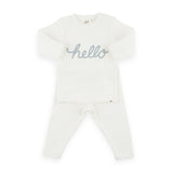 Oh Baby! &quot;hello&quot; 2 pc Set (Fog on Cream)