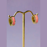 Neon Pink Opal Huggies