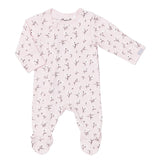 Coccoli Modal Zipper Pink/White Flowers Footie