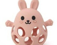 Three Hearts Silicone 3D Funny Bunny Teether