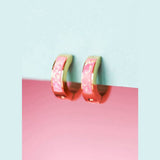 Neon Pink Opal Huggies