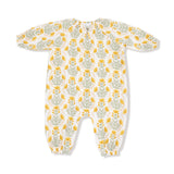 Angel Dear Peasant Romper w/ Elastic Neck + Button (Winter dandelion)