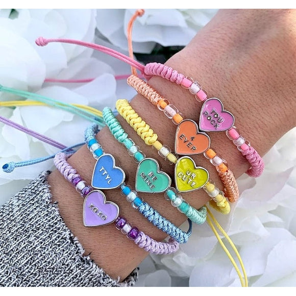 Top Trenz - Be Mine Conversation Heart Valentines Bracelet