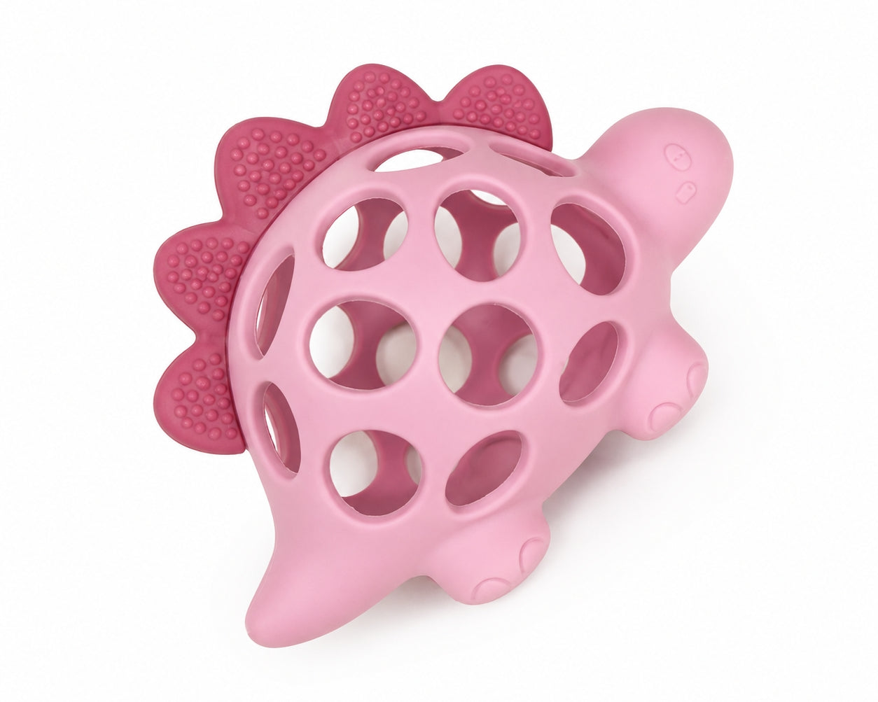 Three Hearts Silicone 3D Dino Teether
