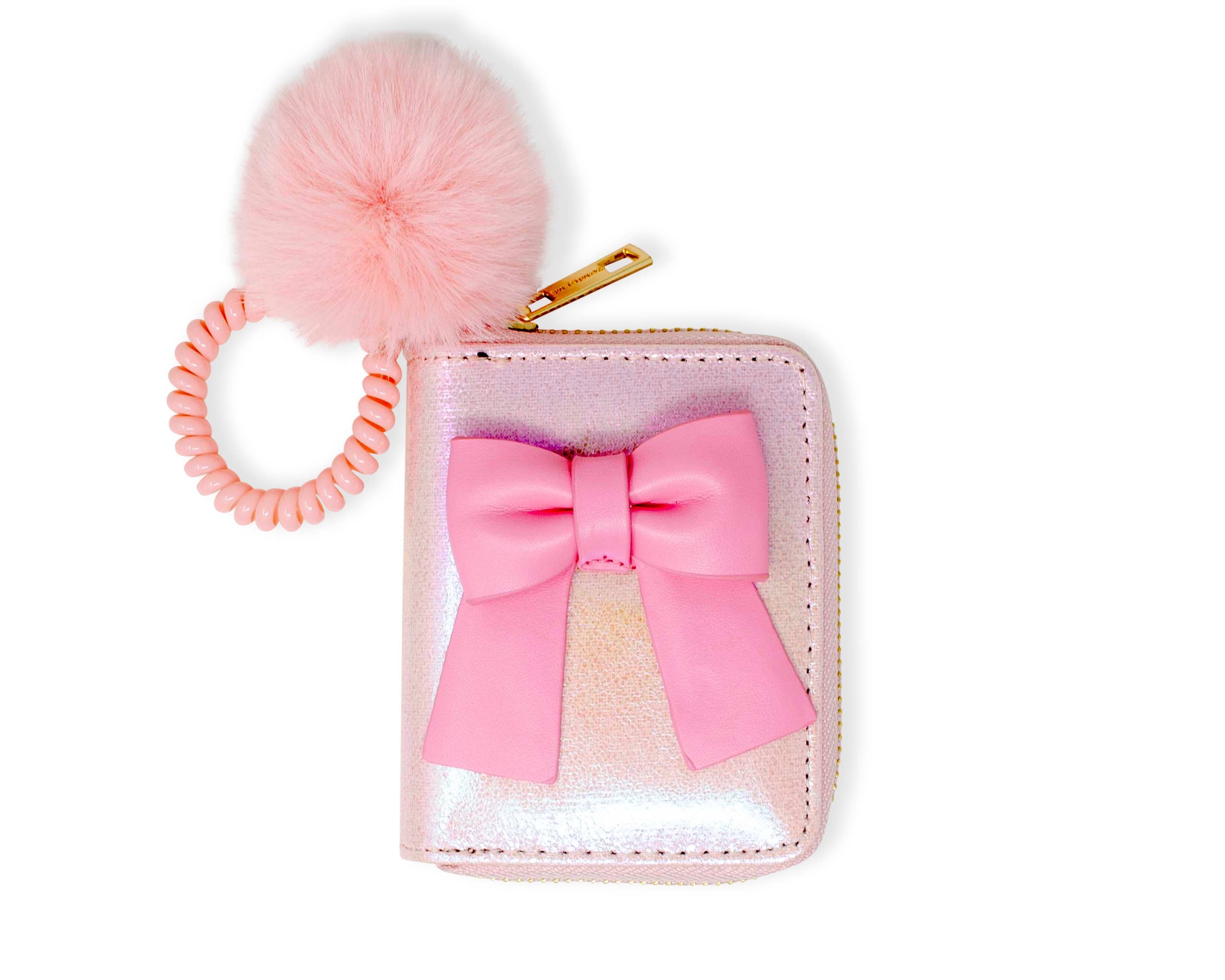 Shiny Jumbo Bow Spiral Strap Wallet