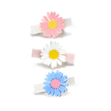 Lilies & Roses Daisies White Blue Pink Hair Clips