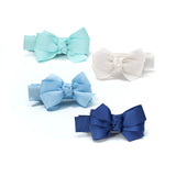 Lilies & Roses Baby Bows Fabric Blue Shades Hair Clips