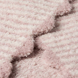 Barefoot Dreams CozyChic Stripe Scallop Receiving Blanket 30x30 -  FADED ROSE-CREAM