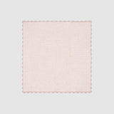 Barefoot Dreams CozyChic Stripe Scallop Receiving Blanket 30x30 -  FADED ROSE-CREAM