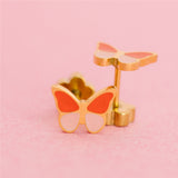 Pierced Butterfly Colorblock Post Earrings