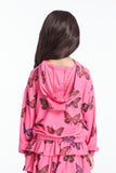 Chaser Cozy Knit Colorful Butterflies Hoodie