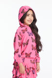 Chaser Cozy Knit Colorful Butterflies Hoodie