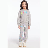 Chaser Glitter Smiley Girls Pullover Hoodie & Smiley Daze Sweatpant Set