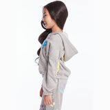 Chaser Glitter Smiley Girls Pullover Hoodie & Smiley Daze Sweatpant Set