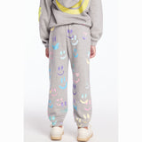 Chaser Glitter Smiley Girls Pullover Hoodie & Smiley Daze Sweatpant Set