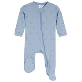 Coton PomPom Painted Stars Footie + Hat - Forever Blue