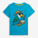 Appaman Carnival Parrot Teal Graphic Short Sleeve Tee