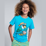 Appaman Carnival Parrot Teal Graphic Short Sleeve Tee