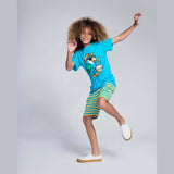 Appaman Carnival Parrot Teal Graphic Short Sleeve Tee