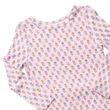 Pink Chicken Kid's Bamboo PJ Set - Pink Carnations