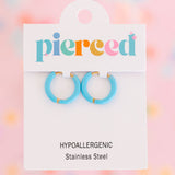 Pierced Colored Huggies Earrings
