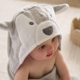Elegant Baby Bath Wrap - Wolf (Grey)