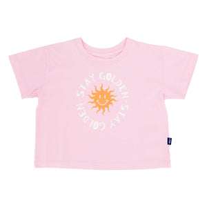 Feather 4 Arrow Stay Gold Boxy Tee - Fairy Tale Pink