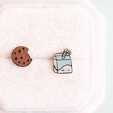Pierced Post Earrings - Milk & Cookies