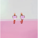 Pierced Pink Heart Huggies