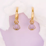 Pierced Purple Seashell Charms