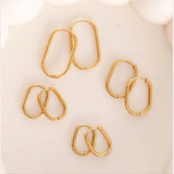 Pierced Rectangle Gold Huggies
