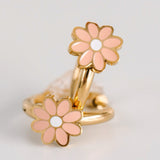 Pierced Peach Daisy Huggies