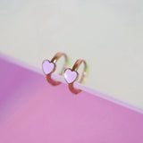 Pierced Pink Heart Huggies