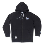 GOAT USA Sherpa-Lined Full-Zip Hooded Sweatshirt - Black