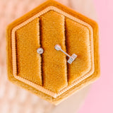 Pierced Silver Tiny Diamond