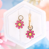 Pierced Hot Pink Daisy Charms