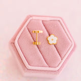 Pierced White Flower Post